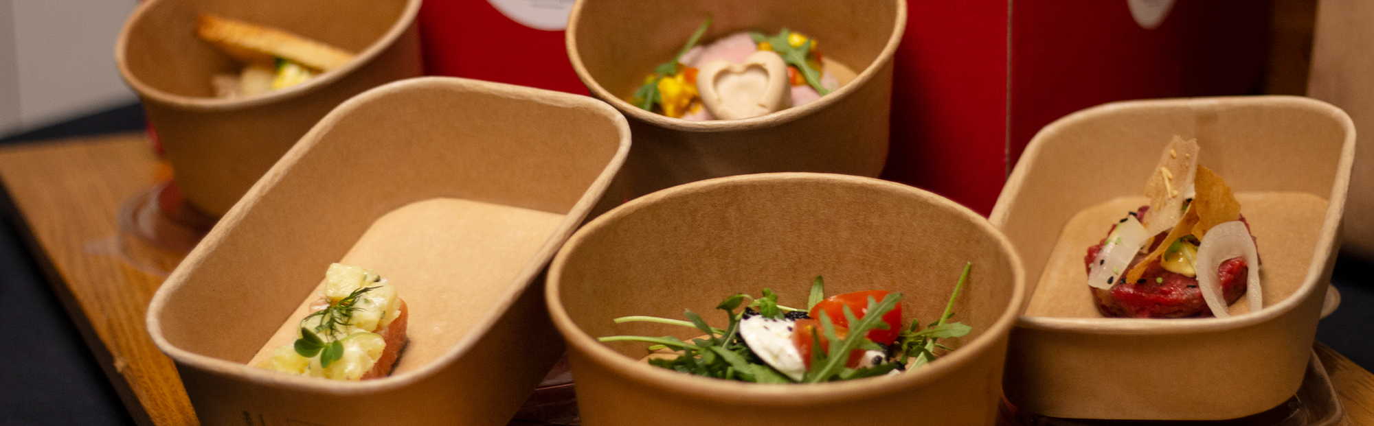 Take away verpakkingen voor restaurant Chez l´Hêtre