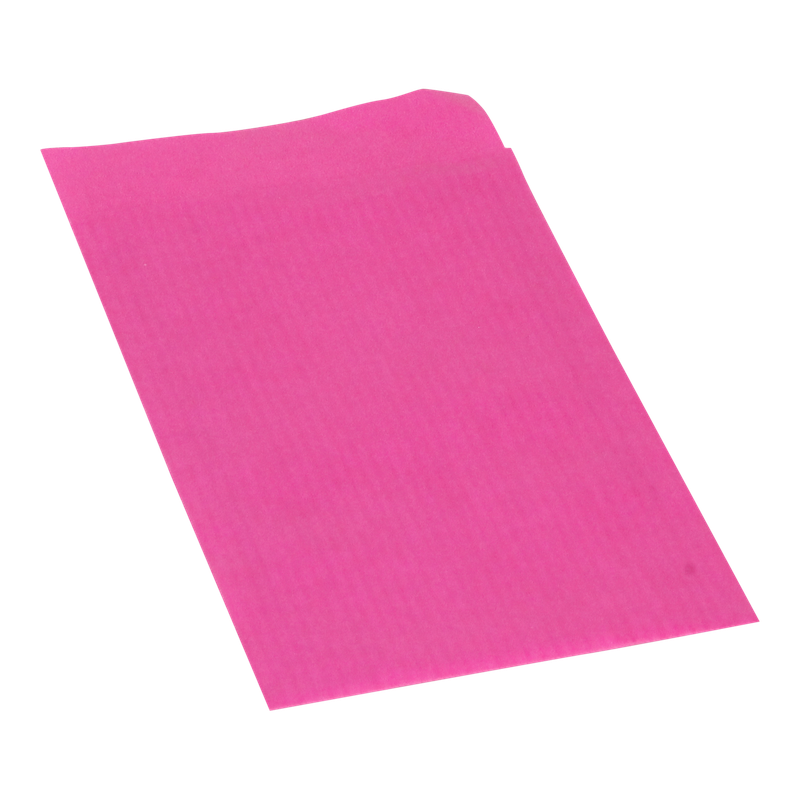 Luxe cadeauzakje Gestreept kraft 17x25cm Fuchsia 1