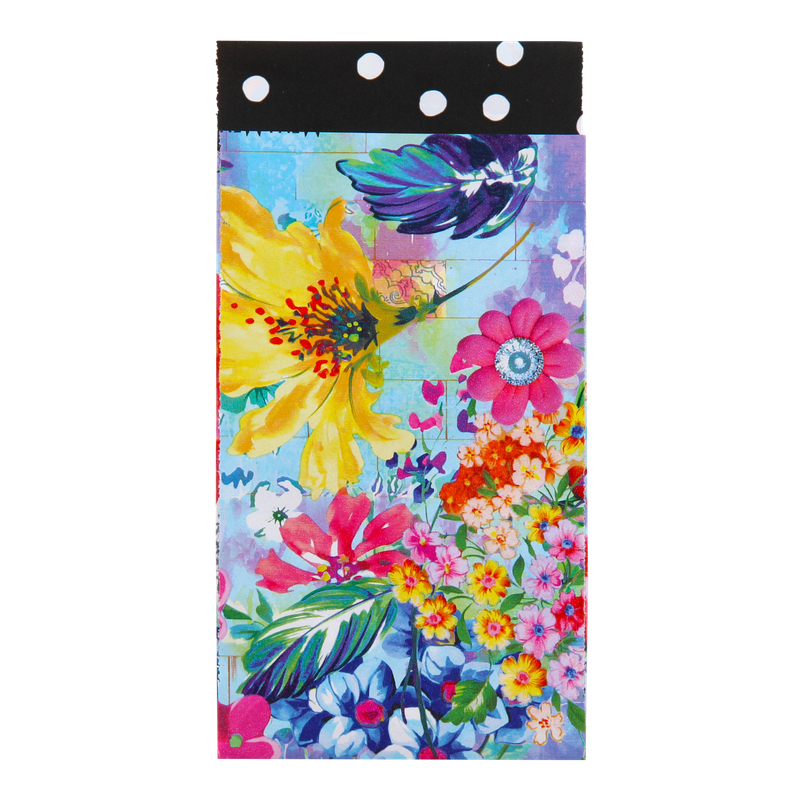 Luxe cadeauzakje 7x13cm Flowers & dots 1