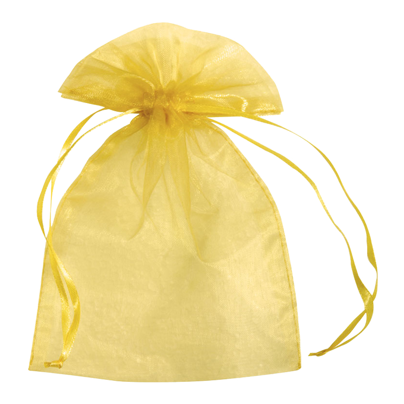 Organza Cadeauzakje 12x17cm Geel 1