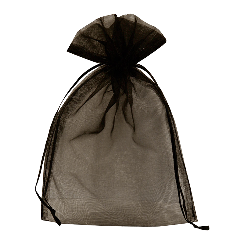 Organza Cadeauzakje 15x23cm Zwart 1