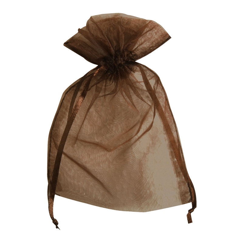 Organza Cadeauzakje 15x23cm Bruin 1