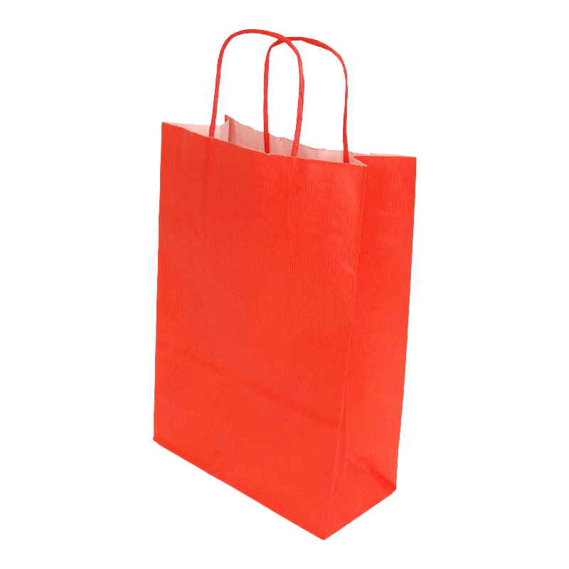Draagtas Gestreept kraft 22+(2x5)x31cm Rood 1