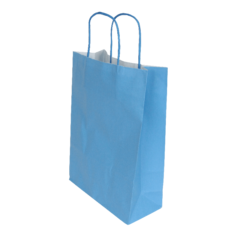 Draagtas Gestreept kraft 22+(2x5)x31cm Blauw 1