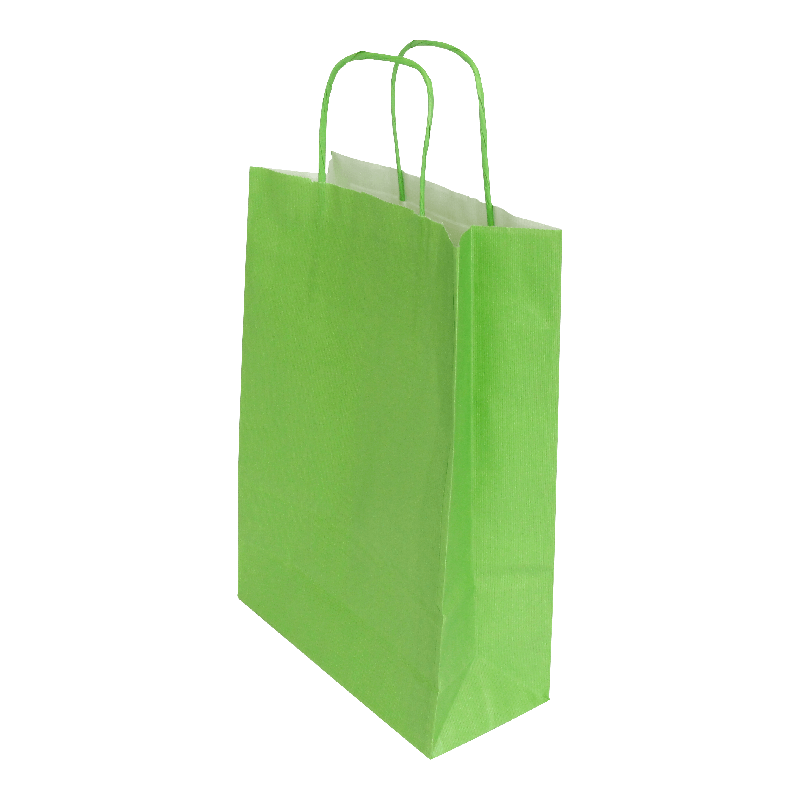 Draagtas Gestreept kraft 22+(2x5)x31cm Lime 1