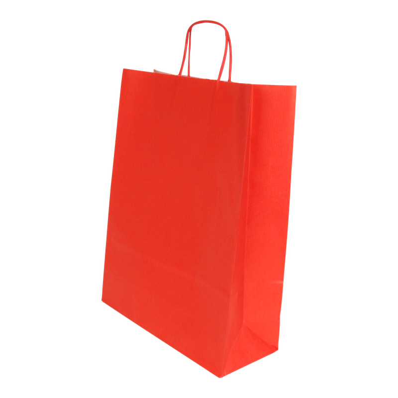 Draagtas Gestreept kraft 32+(2x6)x41cm Rood 1