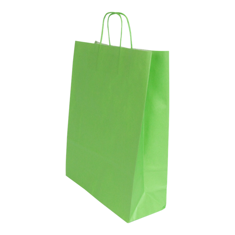 Draagtas Gestreept kraft 32+(2x6)x41cm Lime 1