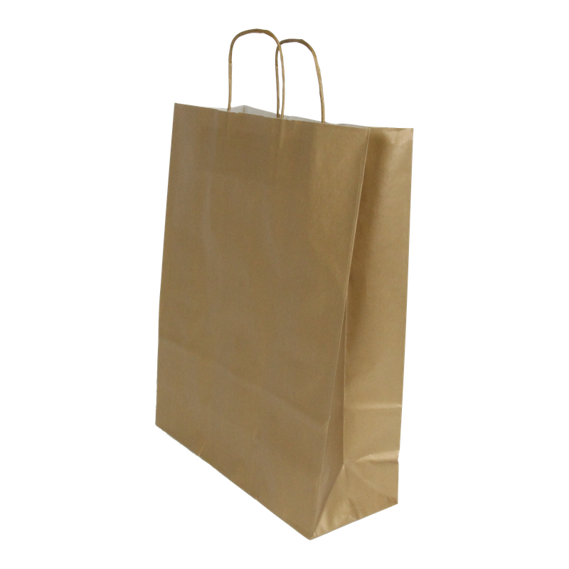 Draagtas Gestreept kraft 32+(2x6)x41cm Goud 1