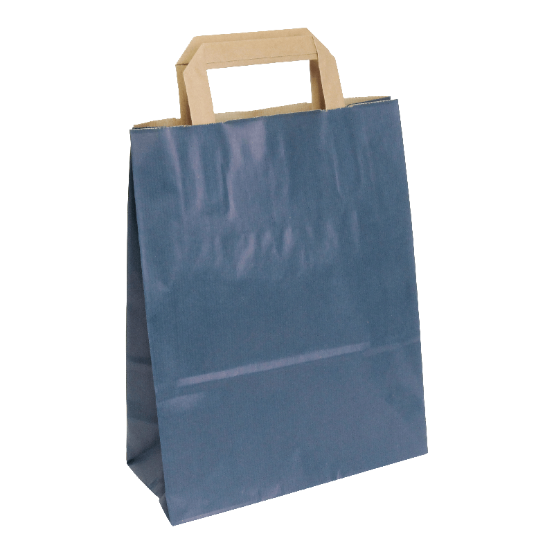 Draagtas Gestreept kraft 32+(2x7,5)x43cm Blauw 1