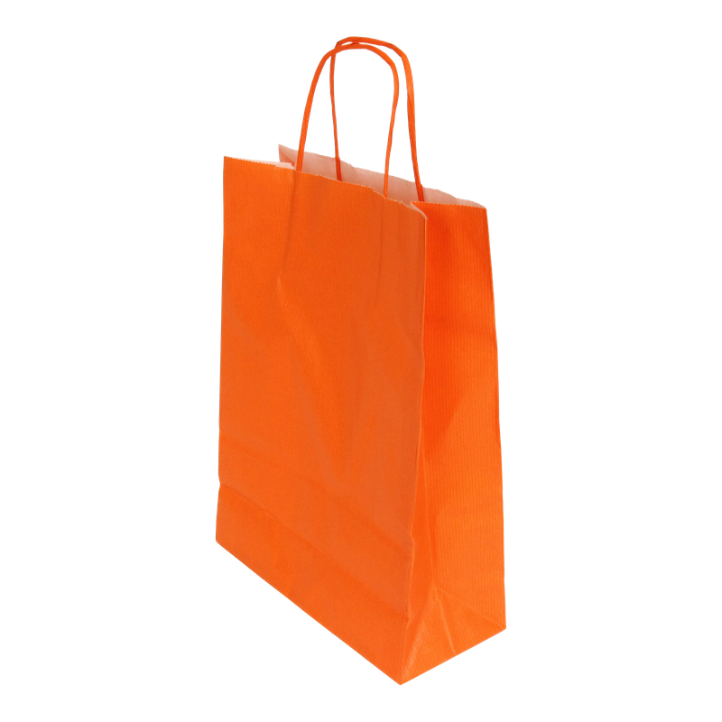 Draagtas Gestreept kraft 14+(2x4)x21cm Oranje 1