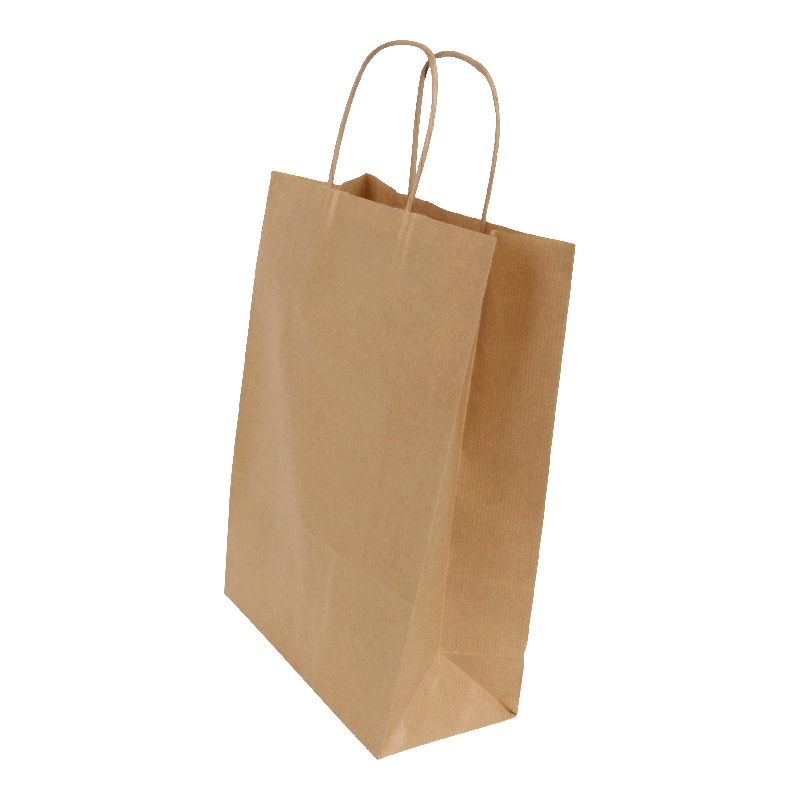 Draagtas Gestreept kraft 22+(2x5)x31cm Bruin 1