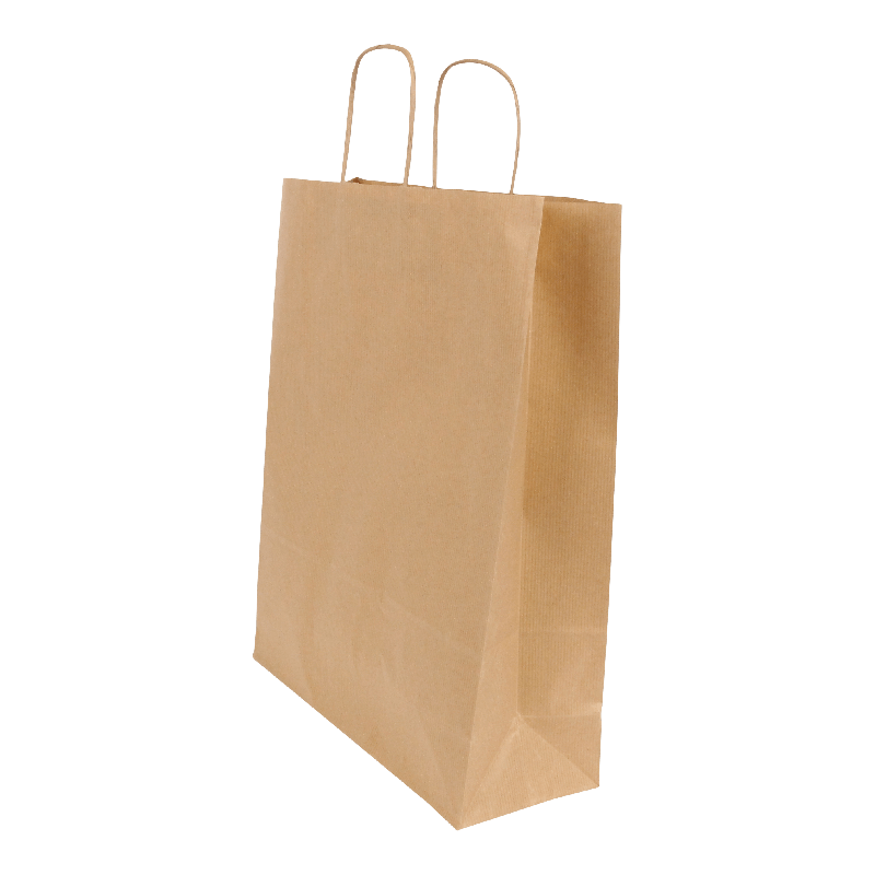 Draagtas Gestreept kraft 32+(2x6)x41cm Bruin 1