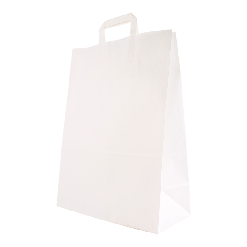 Draagtas Kraft 32+(2x8)x44cm Wit 1