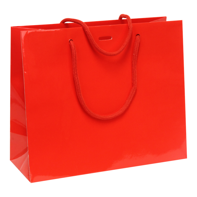 Draagtas Luxe karton 22+(2x6)x16cm Rood 1