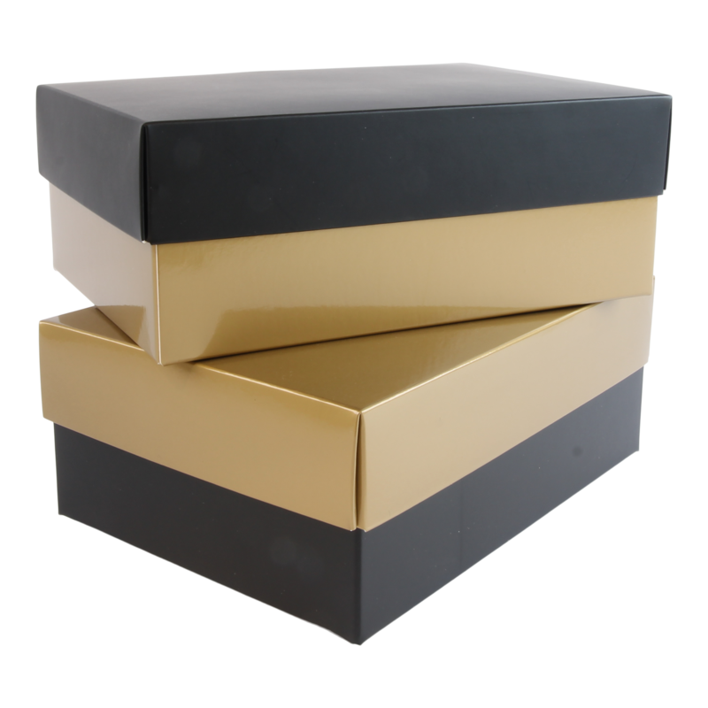 Cadeaudoos 21x15x8cm Zwart goud 1