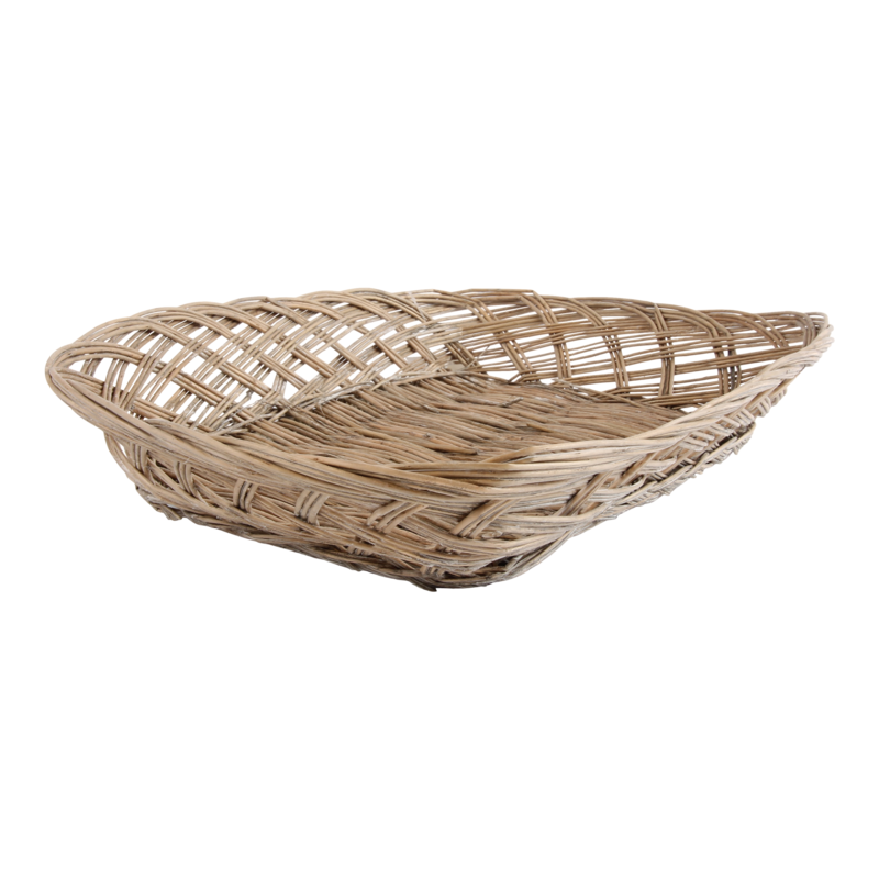 Mand Riet 36x27x7,5cm Grijs 1