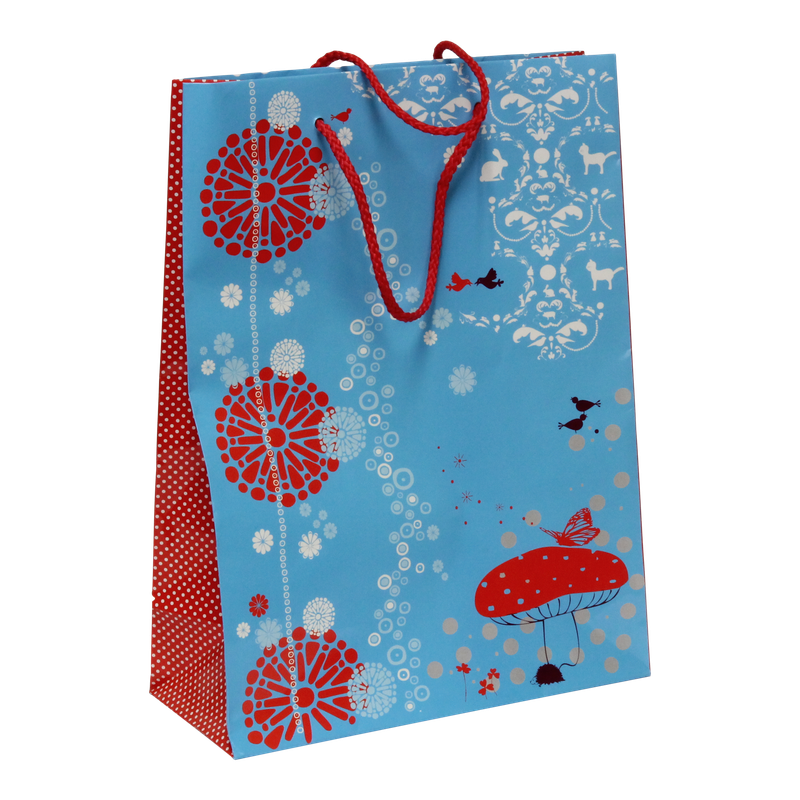 Draagtas Luxe papier 15+(2x2,5)x20cm Blauw 1