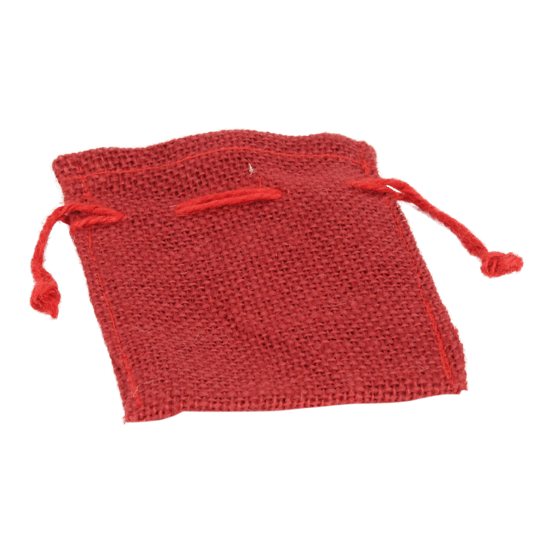 Cadeauzakje Jute 9x12cm Met sluitkoord Rood 1