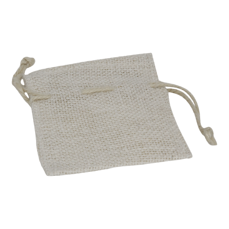 Cadeauzakje Jute 9x12cm Met sluitkoord Wit 1