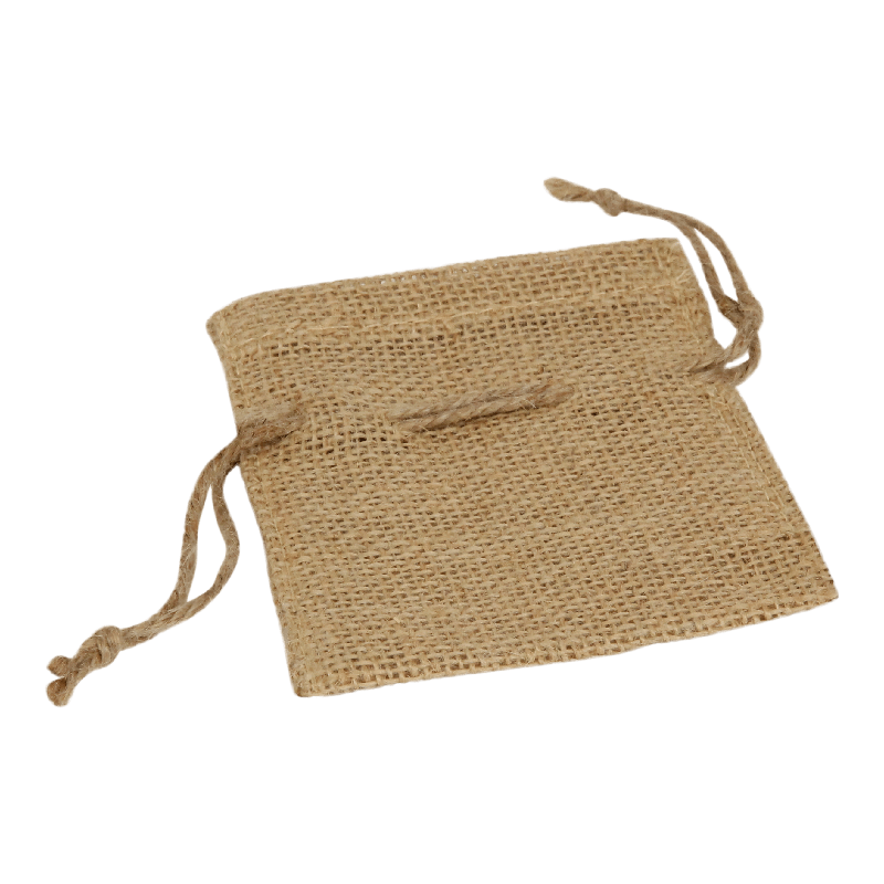 Cadeauzakje Jute 9x12cm Met sluitkoord Naturel 1
