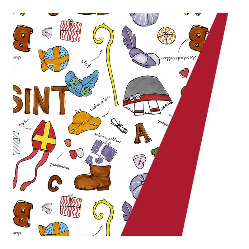 Cadeaupapier Glossy 50cm Sinterklaas dessin S692099/2 1