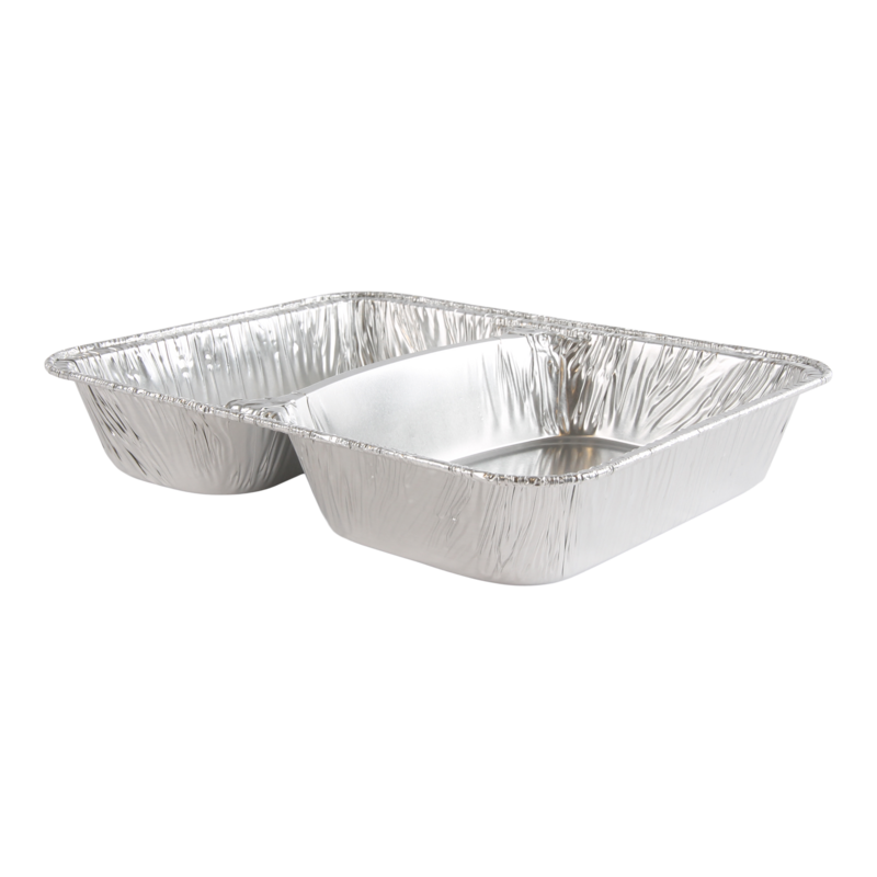 Menuschaal Aluminium 227x178x39mm 2 vaks 1140ml 1