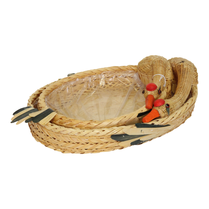 Mand Bamboe 36x27x5cm Zwaan Set Bruin 1