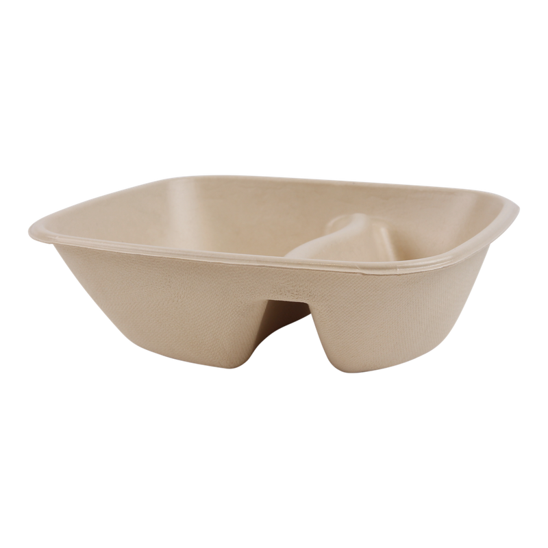 Menuschaal Suikerriet 195x170x50mm 2 vaks 780ml 1