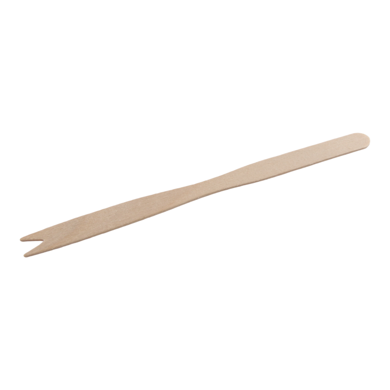 Snackvork Hout 14cm 2 tanden Naturel 1