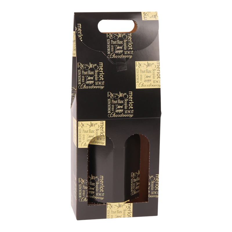 Flesdoos draagkarton 2 fles Cube de Vin Zwart 1