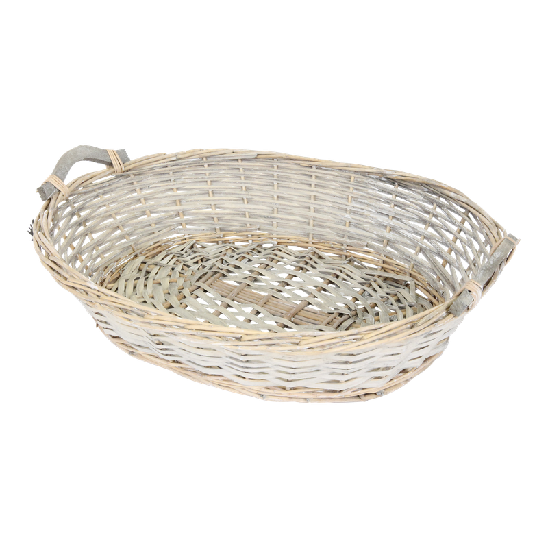 Mand Hout 44x34x10cm Grijs 1