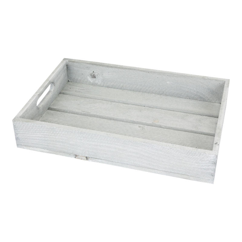 Dienblad Hout 32,5x22x5,5cm Whitewash 1