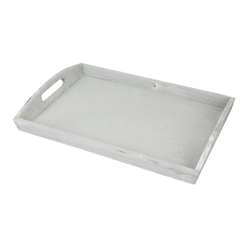Dienblad Hout 34x24x5cm Whitewash 1