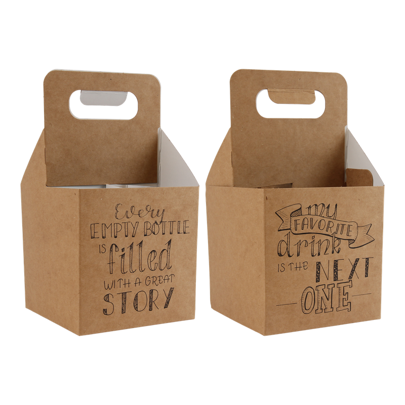 Draagtray Voor 4 flessen bier "My favorite drink" 1
