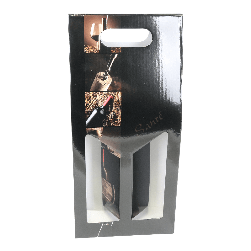 Flesdoos draagkarton 2 fles Santé Zwart 1
