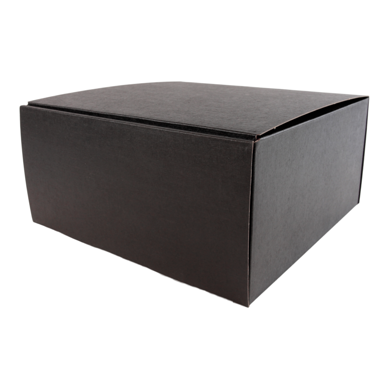 Cadeaudoos Vierkant 25x25x12cm Linnen Zwart 1