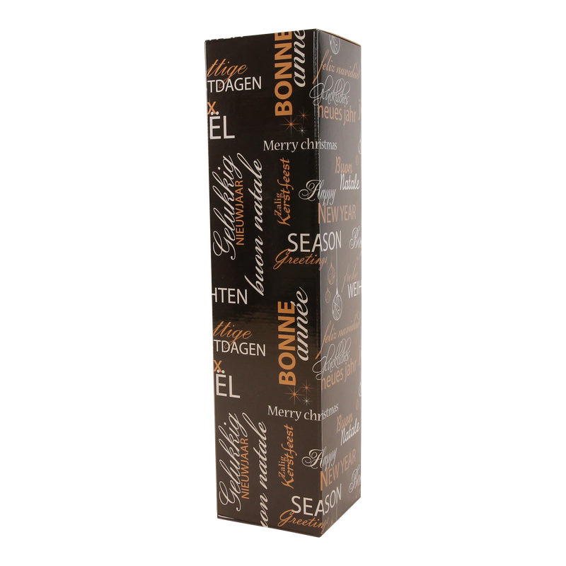 Flesdoos 1 fles Christmas Zwart 1