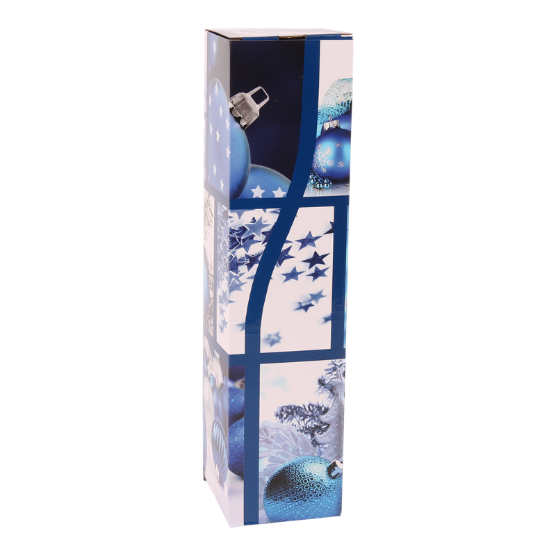 Flesdoos 1 fles Kerstbal Blauw 1