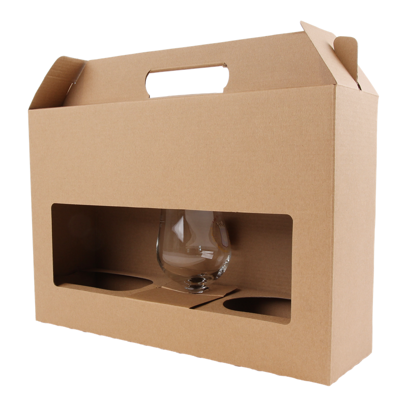 Bierdoos koffer 4 bierflessen en glas Naturel exclusief glas 1