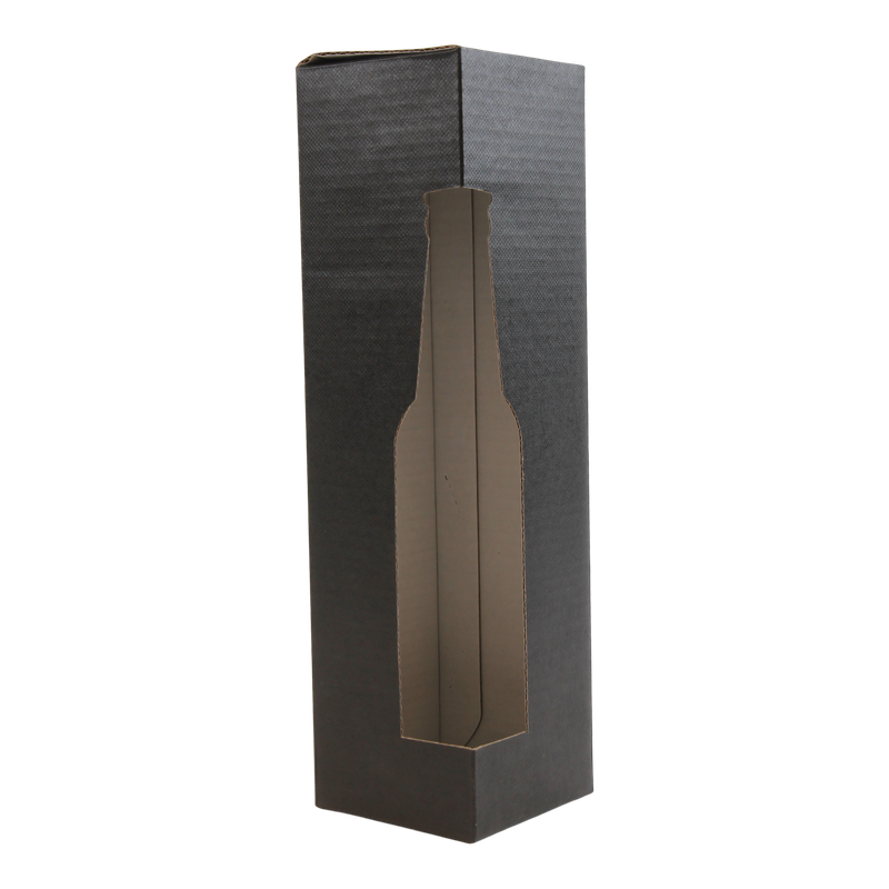 Bierdoos voor 1 fles 6,5x6,5x24,4cm Zwart 1