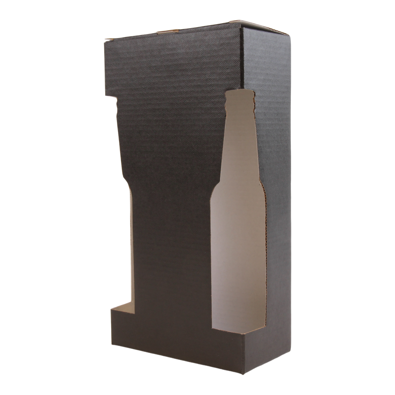 Bierdoos voor 2 flessen 13x6,5x24,3cm Zwart 1