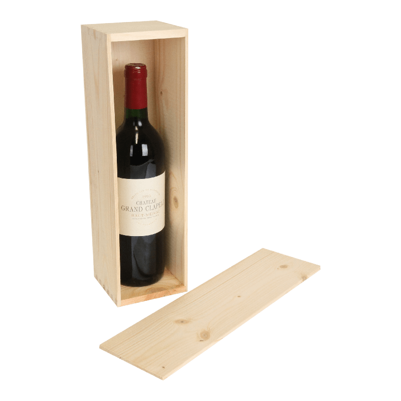 Fleskist 1 fles Met losse deksel Hout 1