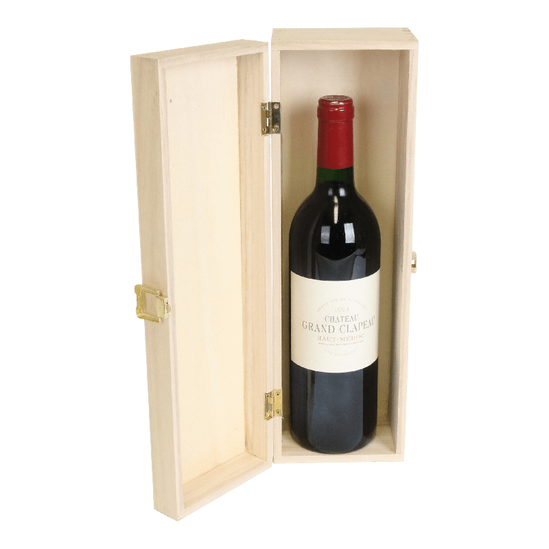 Fleskist 1 fles Met scharnierdeksel Hout 1