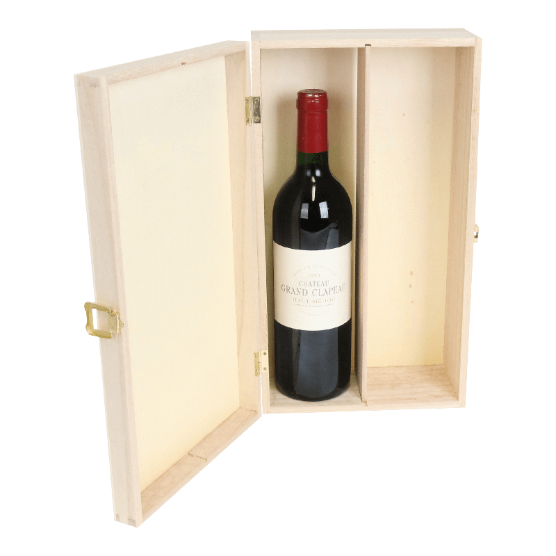 Fleskist 2 fles Met scharnierdeksel Hout 1