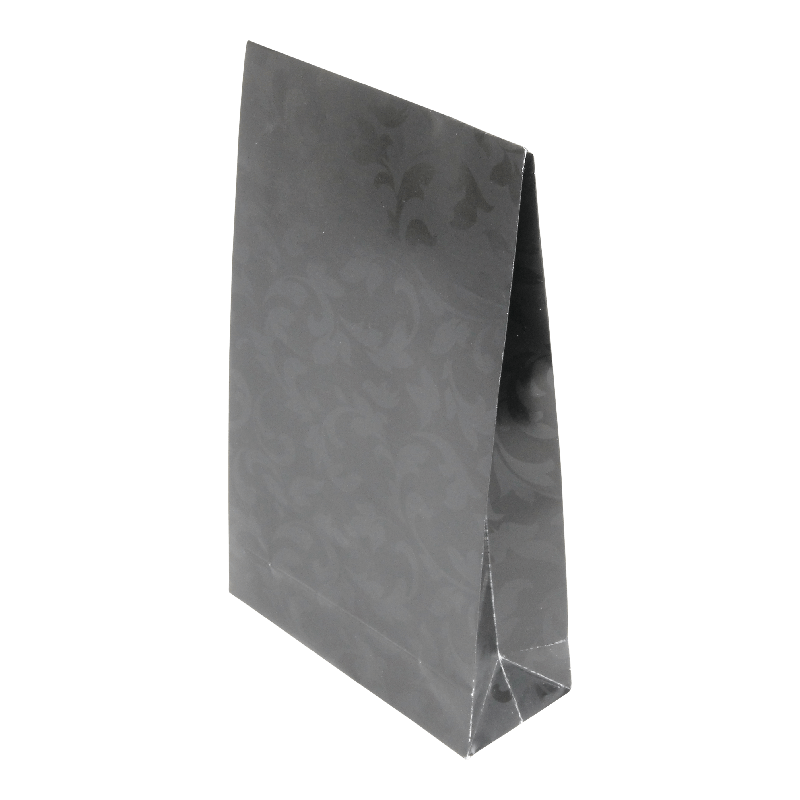 Luxe cadeauzakje Staand 140+(2x27,5)x230mm Zwart 1