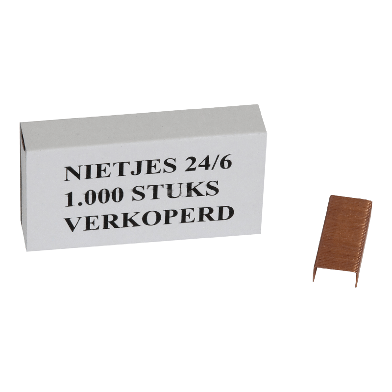Nietjes 24/6 verkoperd doosje á 1000 stuks 1
