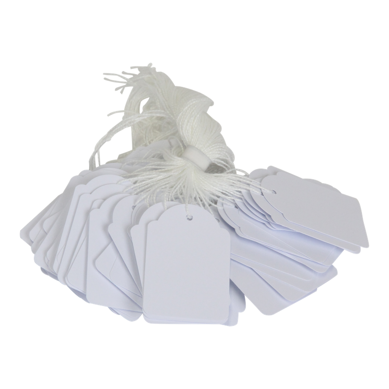 Hanglabel Met koord 53x36mm Wit 1