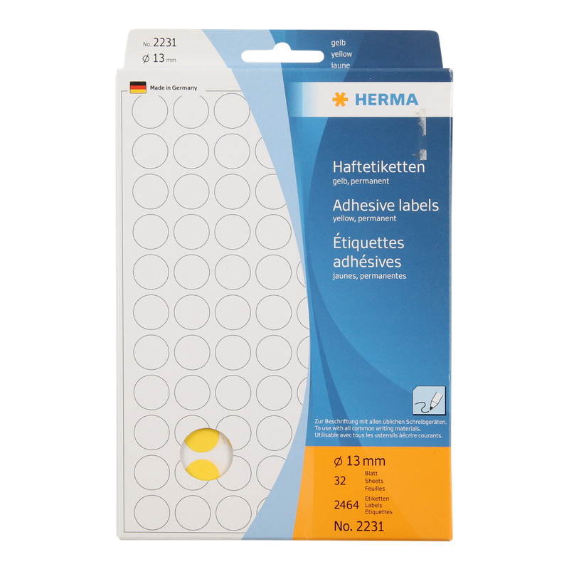 Etiket Rond 13mm Geel 1