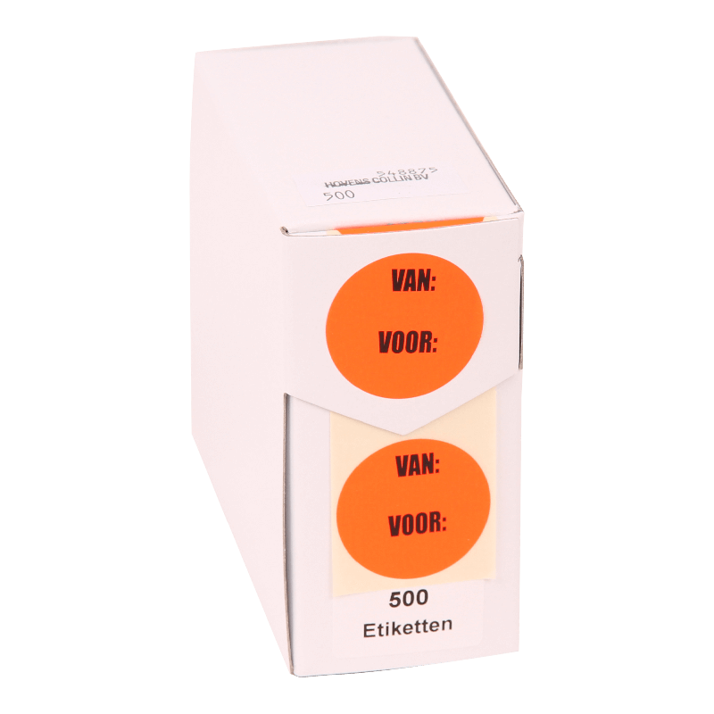 Etiket Rond 35mm Rood Van: voor: 1