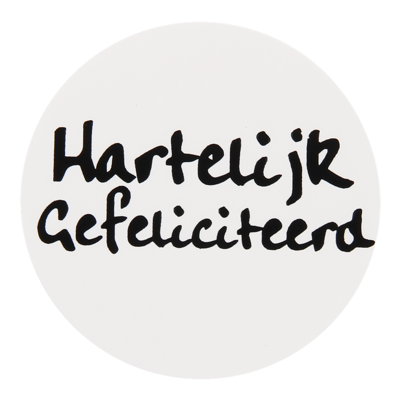 Etiket Rond 39mm Hartelijk gefeliciteerd 1